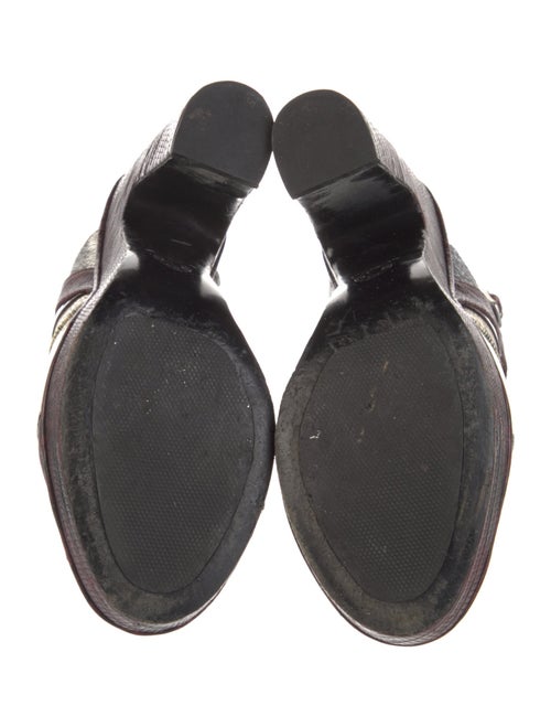 Dries Van Noten Leather Animal Print T-Strap Pumps