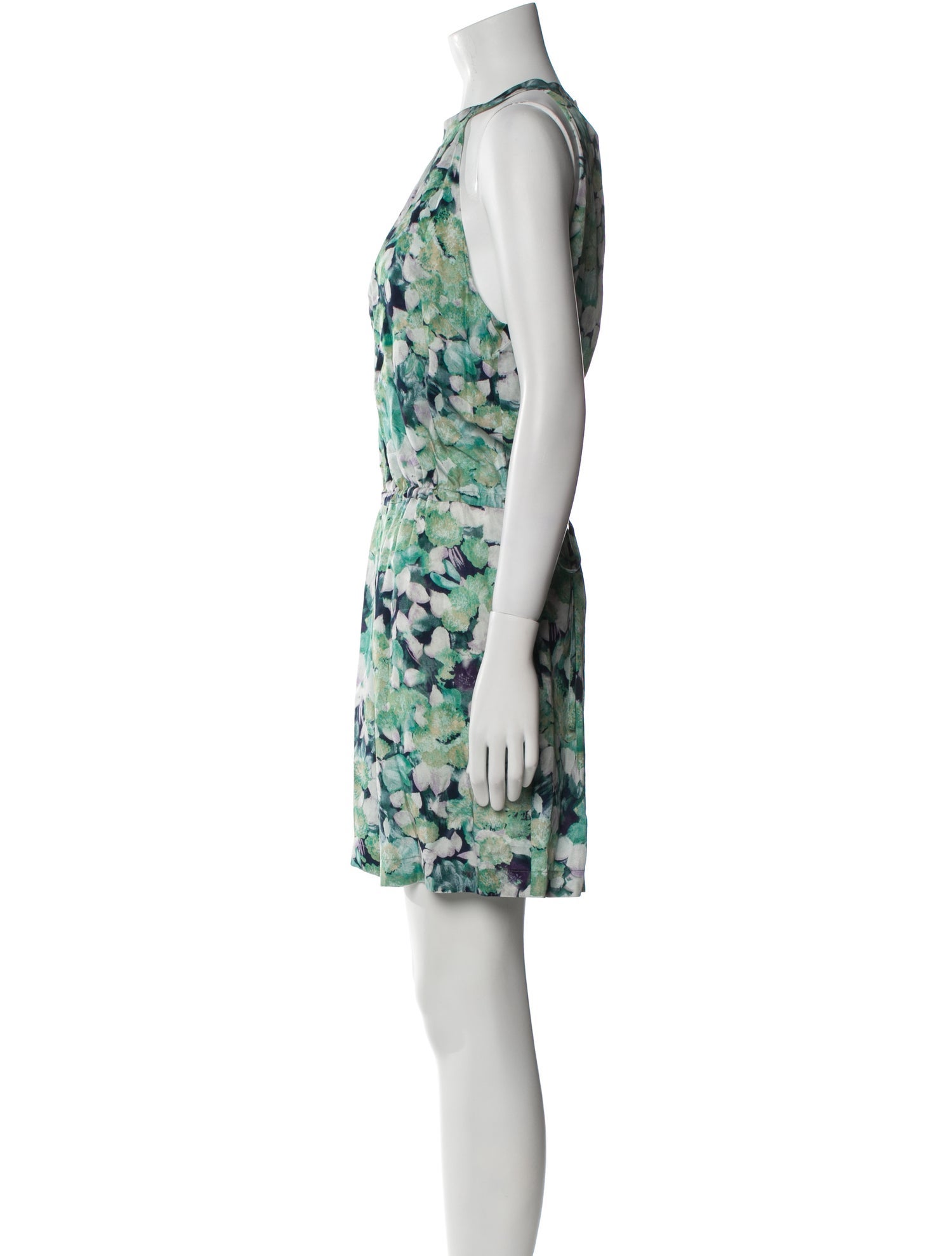 Dries Van Noten Floral Print Crew Neck Romper