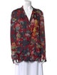 Dries Van Noten Floral Print V-Neck Blouse