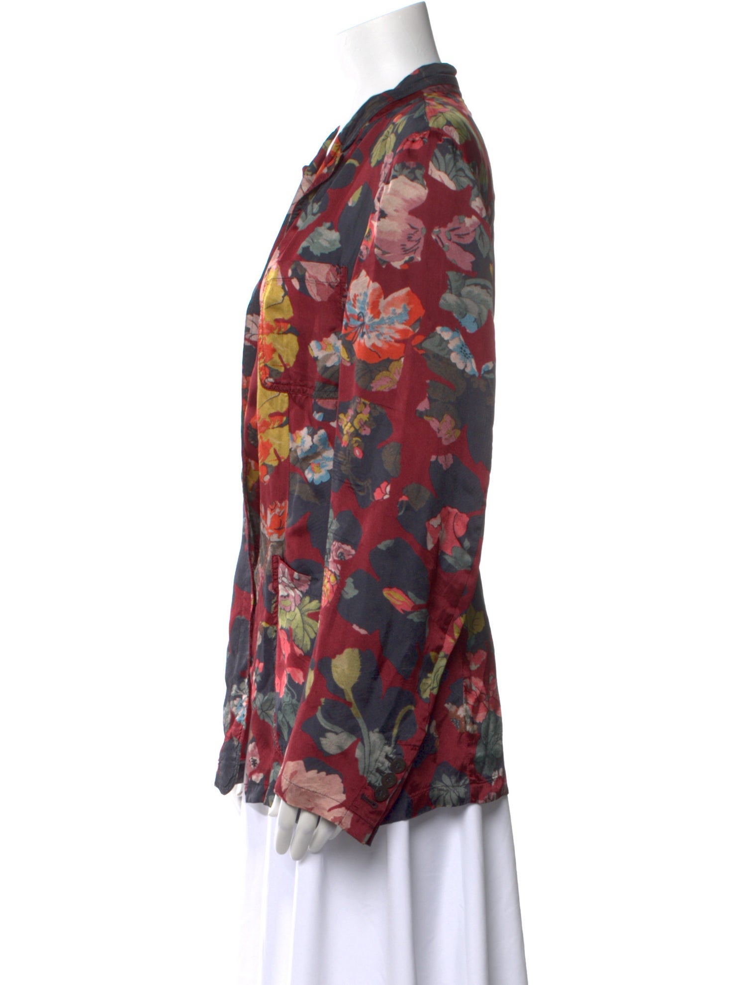 Dries Van Noten Floral Print V-Neck Blouse