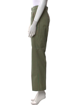 Dries Van Noten Plaid Print Wide Leg Pants