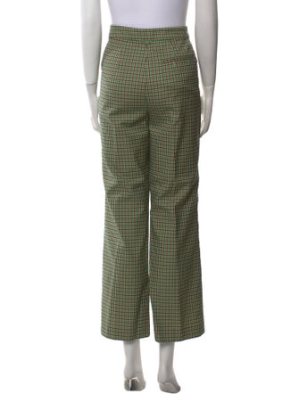 Dries Van Noten Plaid Print Wide Leg Pants