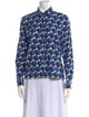 Dries Van Noten Printed Long Sleeve Button-Up Top