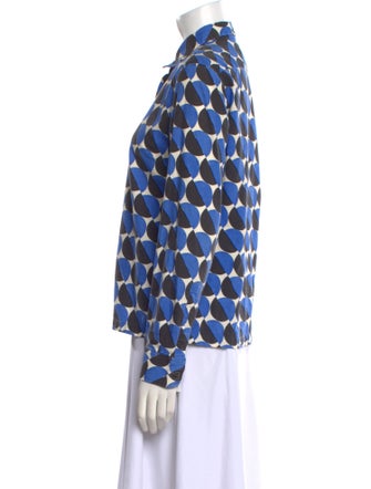 Dries Van Noten Printed Long Sleeve Button-Up Top