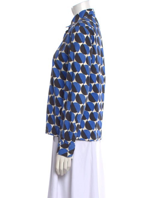 Dries Van Noten Printed Long Sleeve Button-Up Top