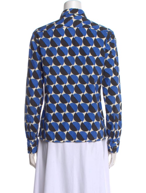Dries Van Noten Printed Long Sleeve Button-Up Top