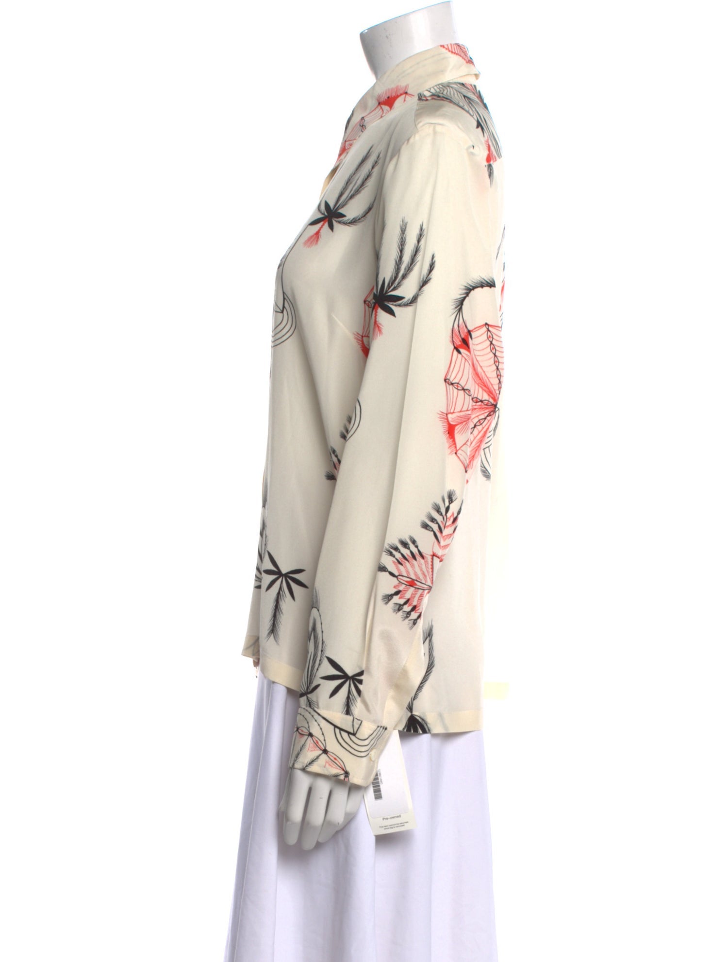 Dries Van Noten Silk Printed Button-Up Top