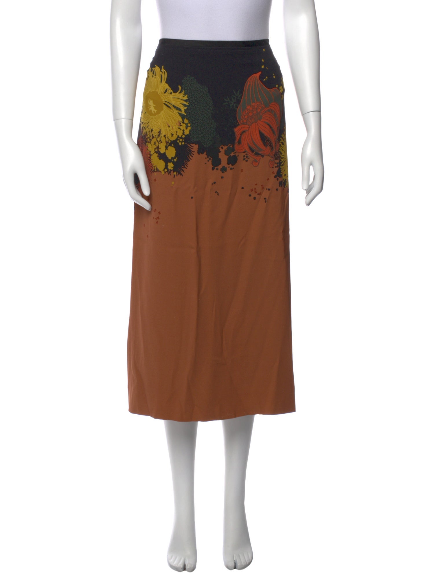 Dries Van Noten Printed Midi Length Skirt