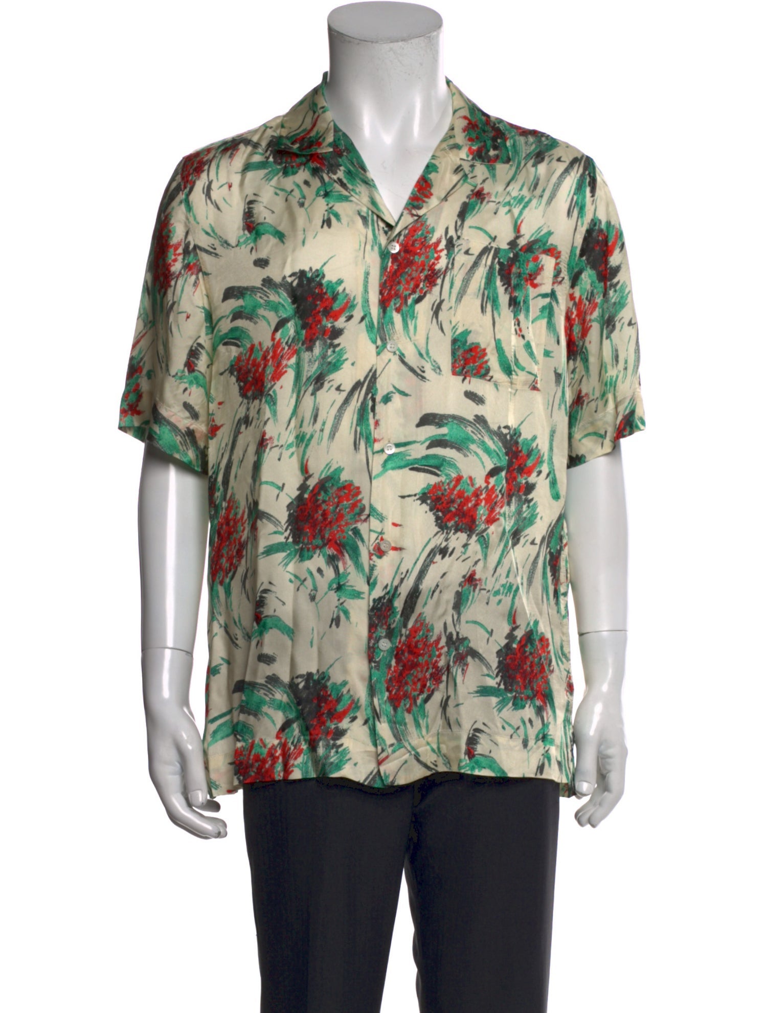 Dries Van Noten Floral Print Short Sleeve Shirt