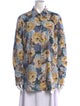 Dries Van Noten Floral Print Long Sleeve Button-Up Top