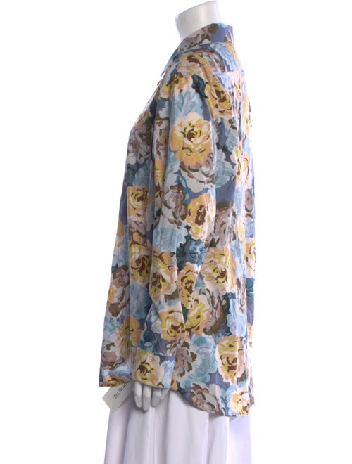 Dries Van Noten Floral Print Long Sleeve Button-Up Top