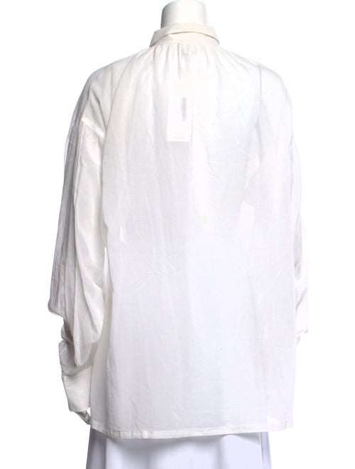 Dries Van Noten Mock Neck Long Sleeve Button-Up Top