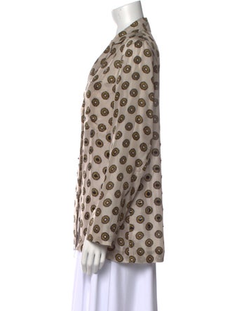 Dries Van Noten Silk Printed Button-Up Top