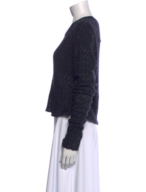 Dries Van Noten Crew Neck Long Sleeve Crop Top