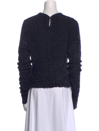 Dries Van Noten Crew Neck Long Sleeve Crop Top