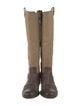 Dries Van Noten Leather Colorblock Pattern Riding Boots