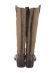 Dries Van Noten Leather Colorblock Pattern Riding Boots