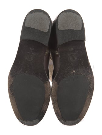 Dries Van Noten Leather Colorblock Pattern Riding Boots