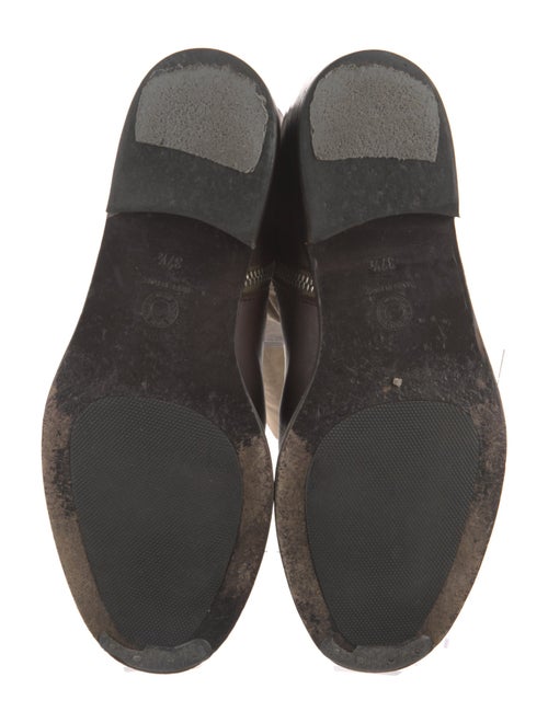 Dries Van Noten Leather Colorblock Pattern Riding Boots