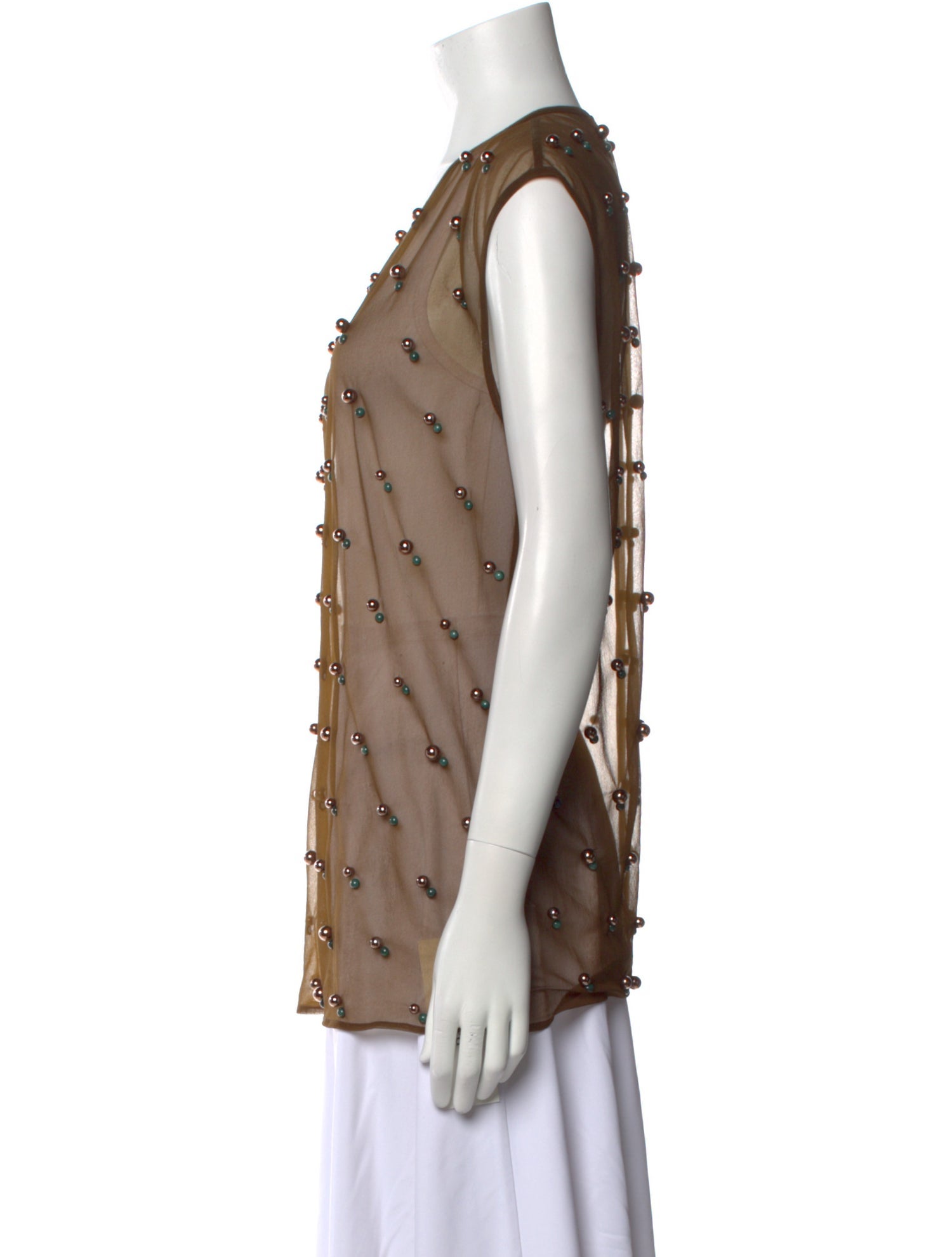 Dries Van Noten Printed Scoop Neck Button-Up Top