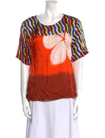 Dries Van Noten Printed Scoop Neck Blouse