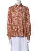Dries Van Noten Printed Long Sleeve Button-Up Top