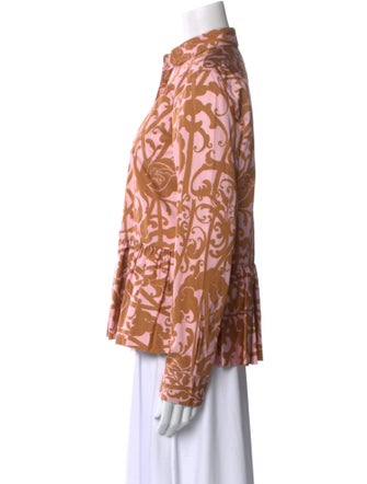 Dries Van Noten Printed Long Sleeve Button-Up Top