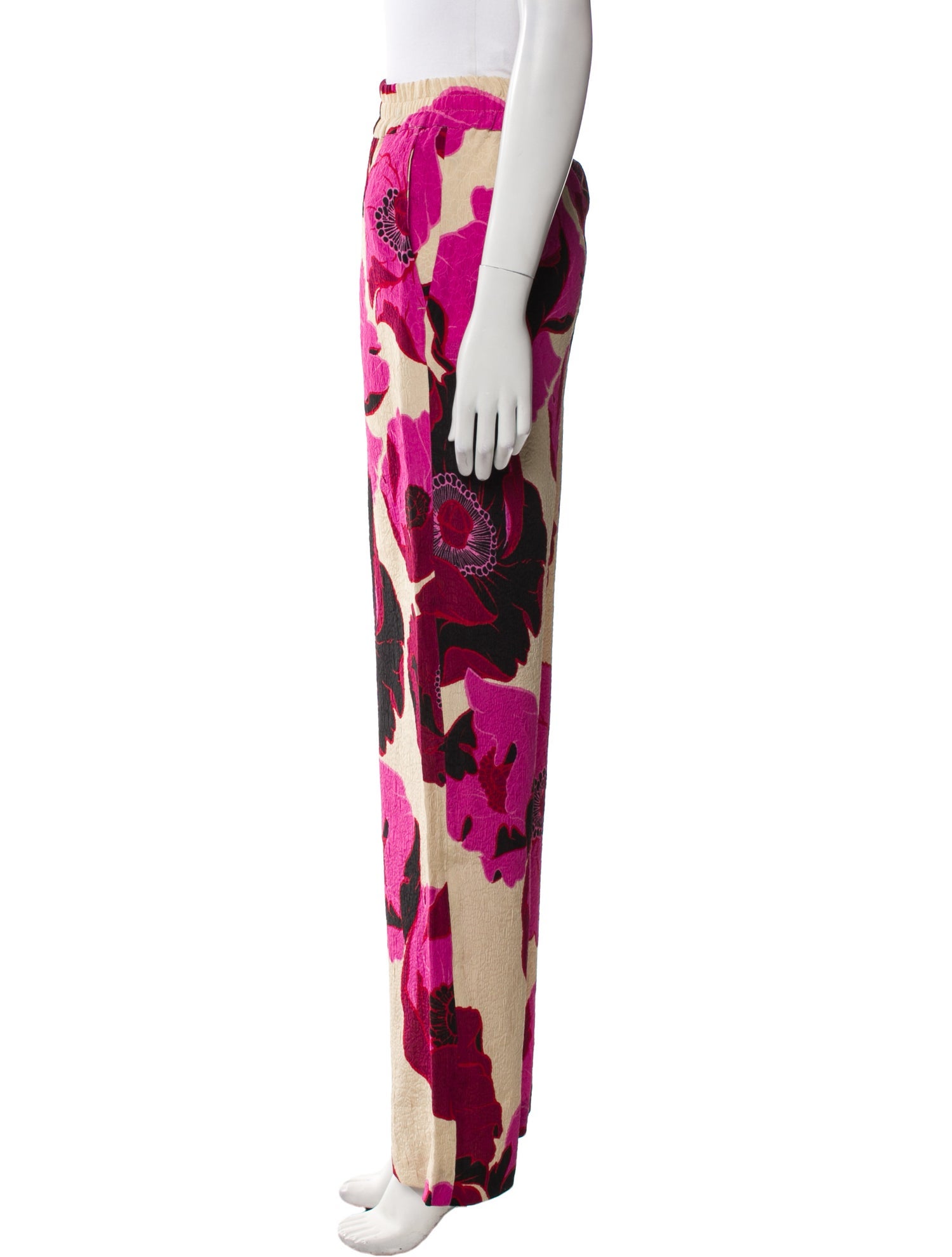 Dries Van Noten Floral Print Wide Leg Pants