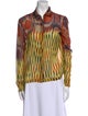 Dries Van Noten Silk Printed Button-Up Top