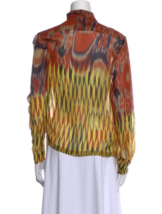 Dries Van Noten Silk Printed Button-Up Top