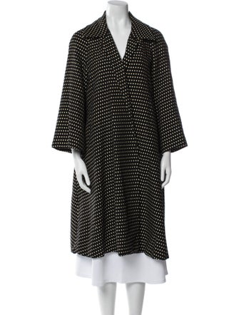 Dries Van Noten Wool Polka Dot Print Coat