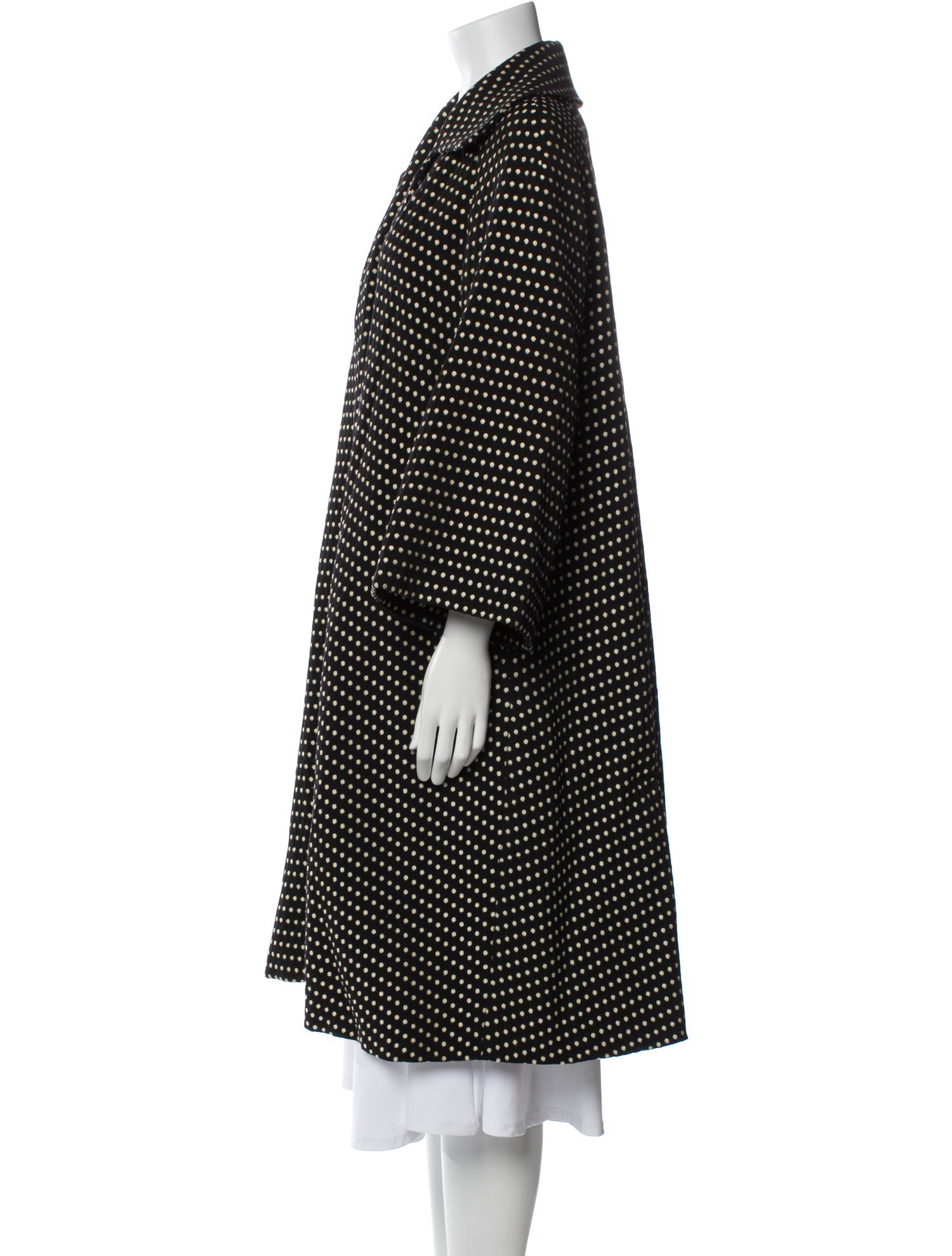 Dries Van Noten Wool Polka Dot Print Coat