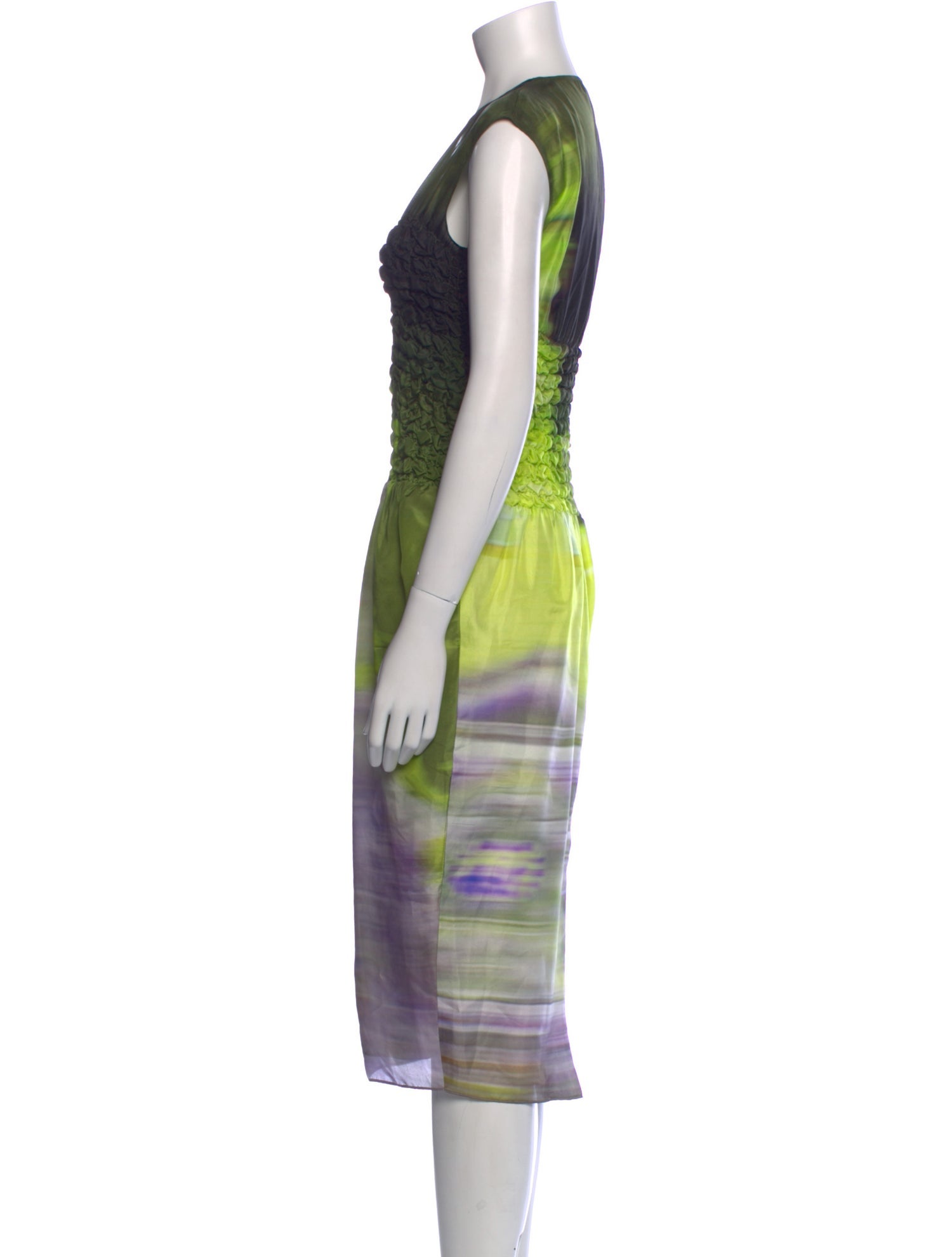 Dries Van Noten Tie-Dye Print Midi Length Dress