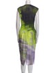 Dries Van Noten Tie-Dye Print Midi Length Dress