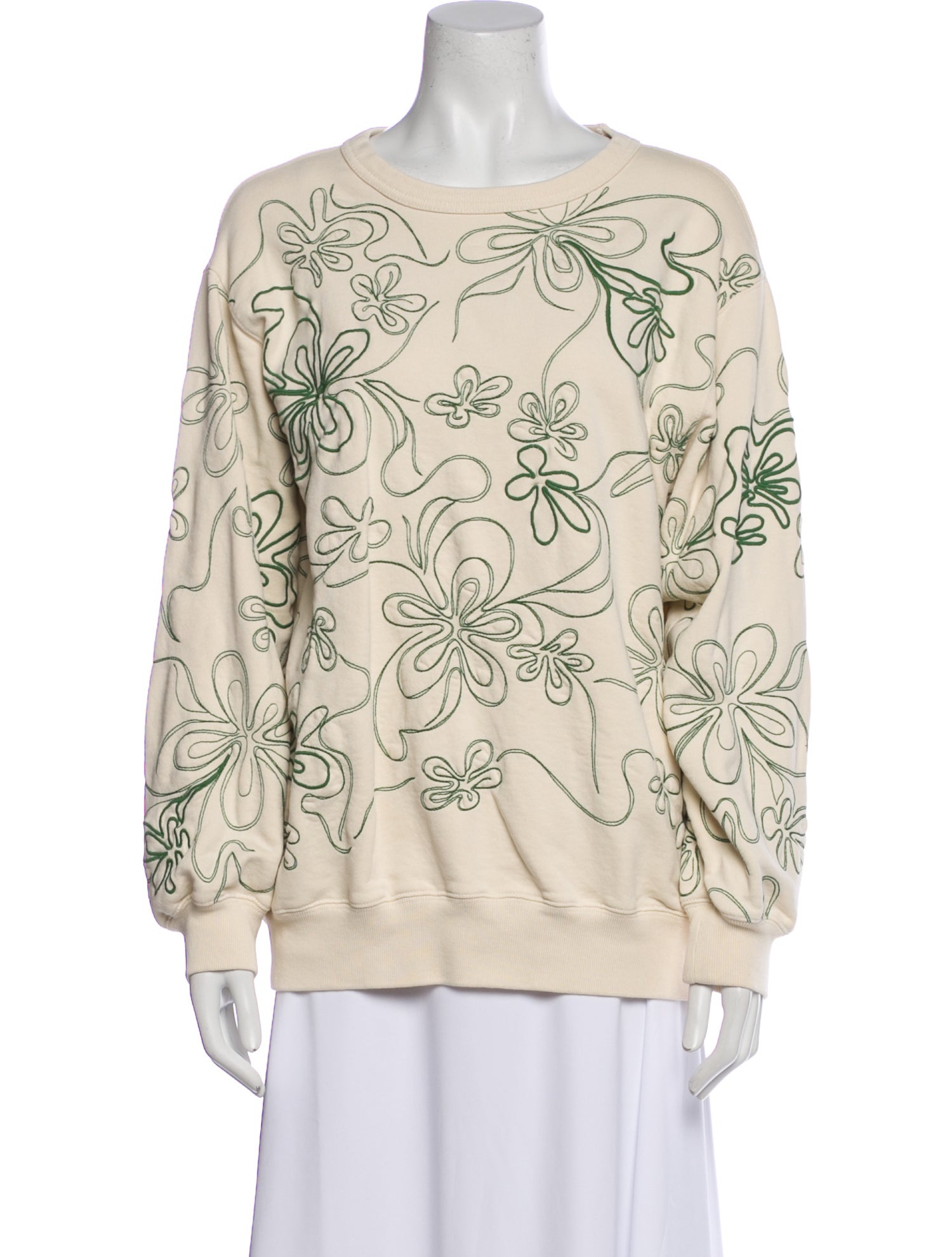 Dries Van Noten Printed Bateau Neckline Sweatshirt
