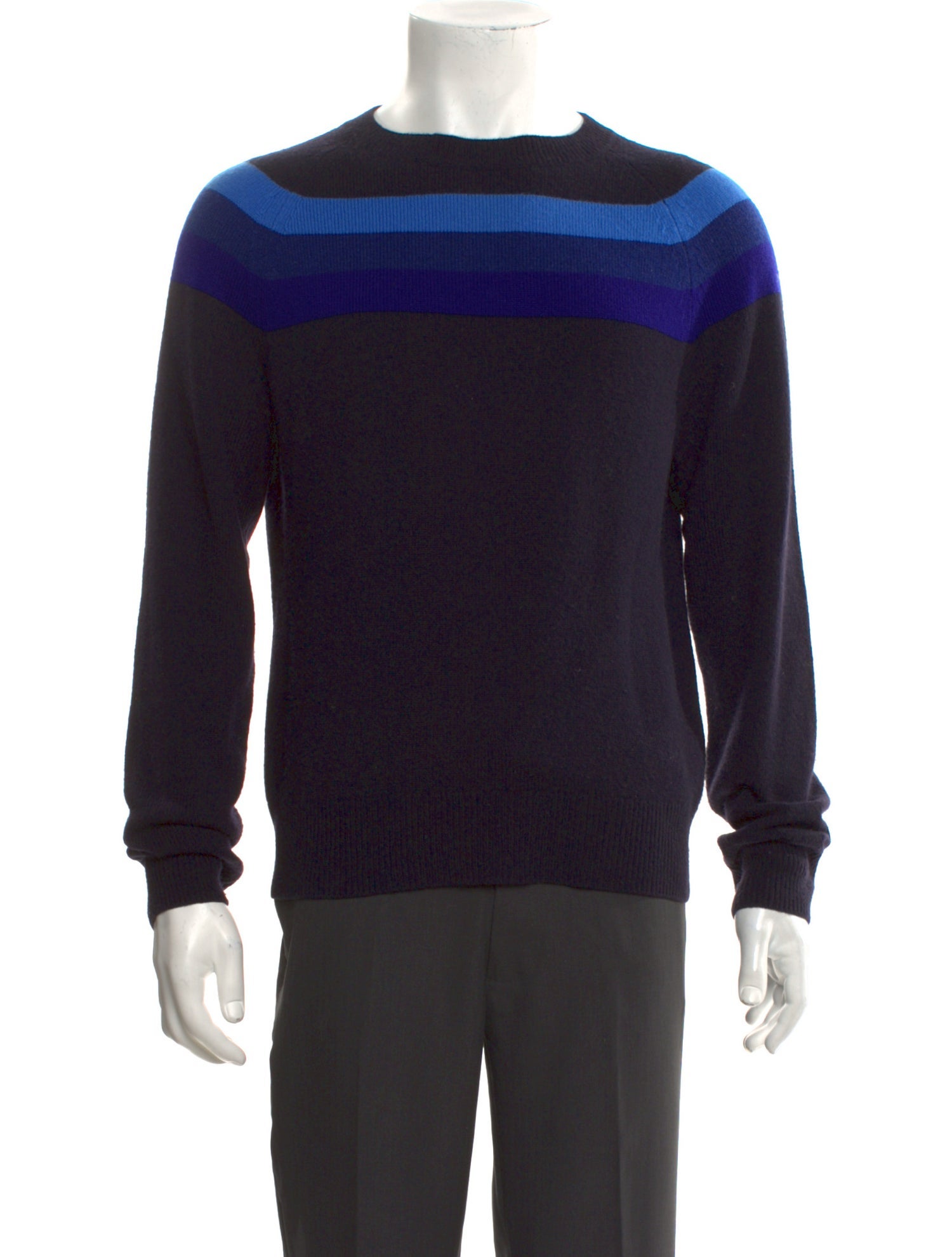 Dries Van Noten Merino Wool Colorblock Pattern Pullover