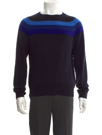 Dries Van Noten Merino Wool Colorblock Pattern Pullover