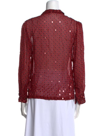 Dries Van Noten Printed Long Sleeve Button-Up Top