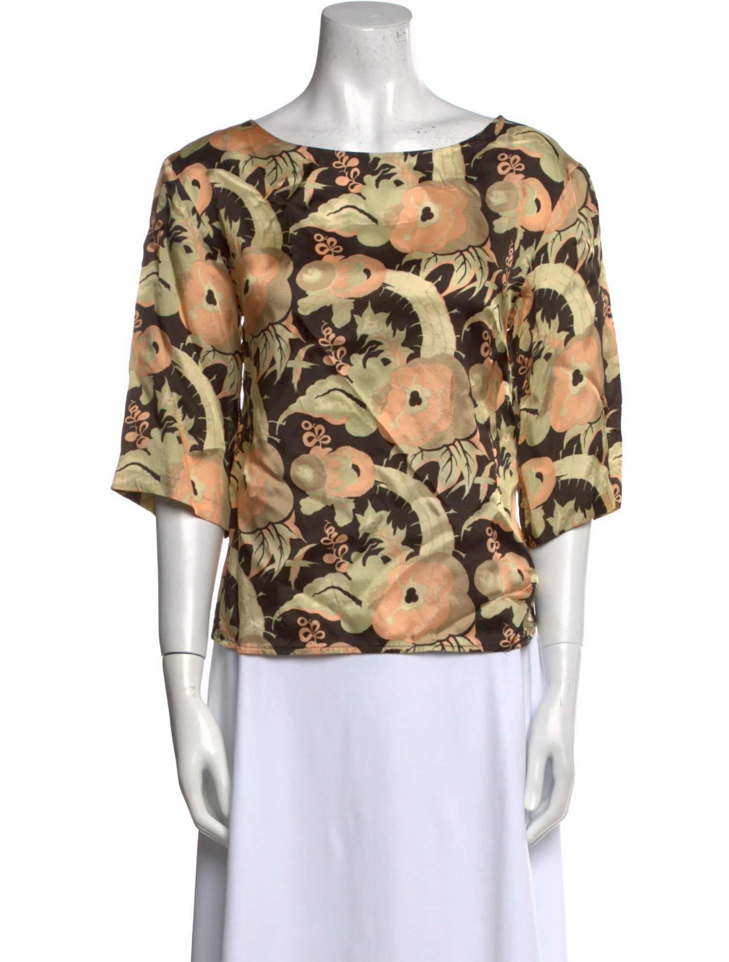 Dries Van Noten Floral Print Scoop Neck Blouse