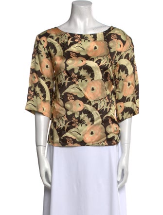 Dries Van Noten Floral Print Scoop Neck Blouse