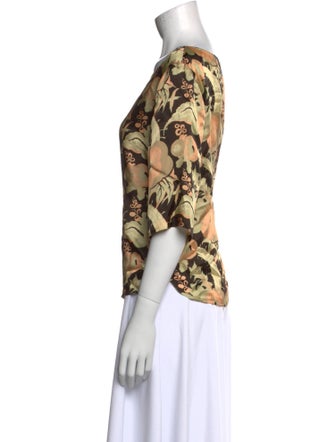 Dries Van Noten Floral Print Scoop Neck Blouse