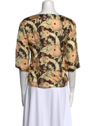 Dries Van Noten Floral Print Scoop Neck Blouse