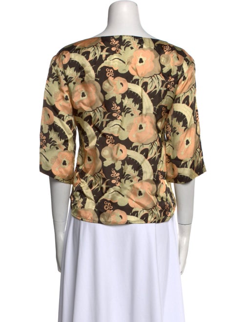 Dries Van Noten Floral Print Scoop Neck Blouse