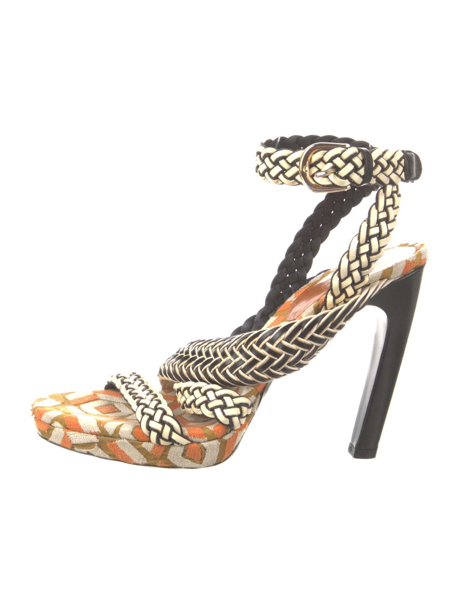 Dries Van Noten Leather Printed Sandals