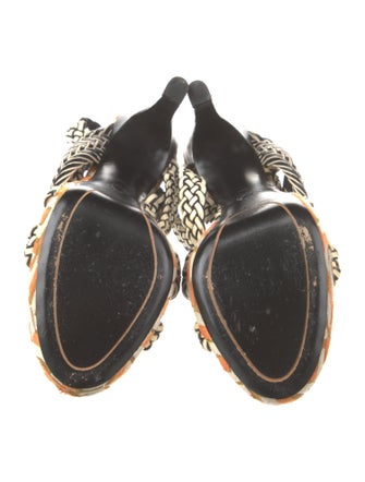 Dries Van Noten Leather Printed Sandals