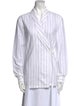 Dries Van Noten Striped Long Sleeve Button-Up Top
