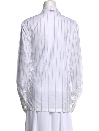 Dries Van Noten Striped Long Sleeve Button-Up Top