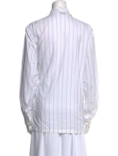 Dries Van Noten Striped Long Sleeve Button-Up Top