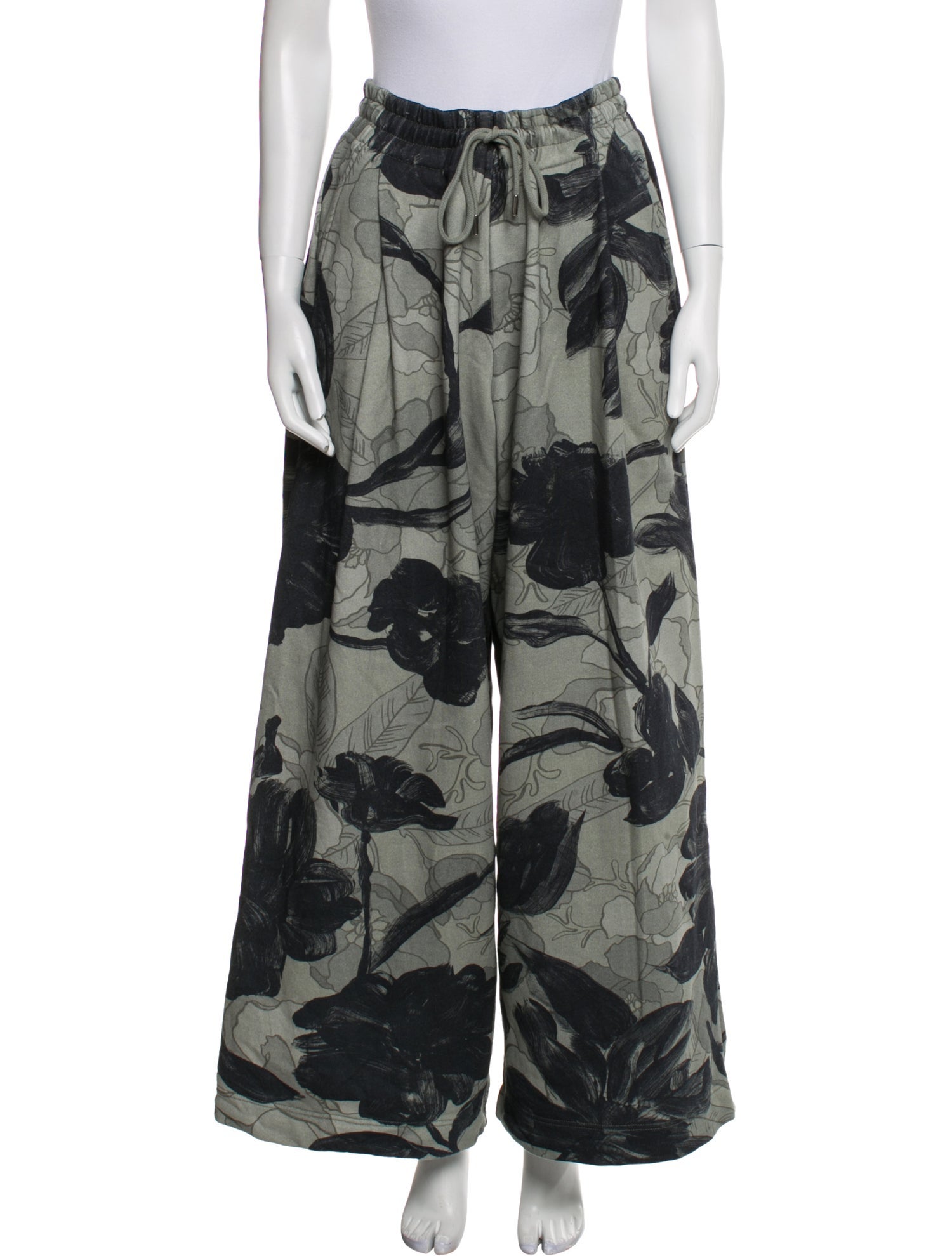 Dries Van Noten Floral Print Wide Leg Pants