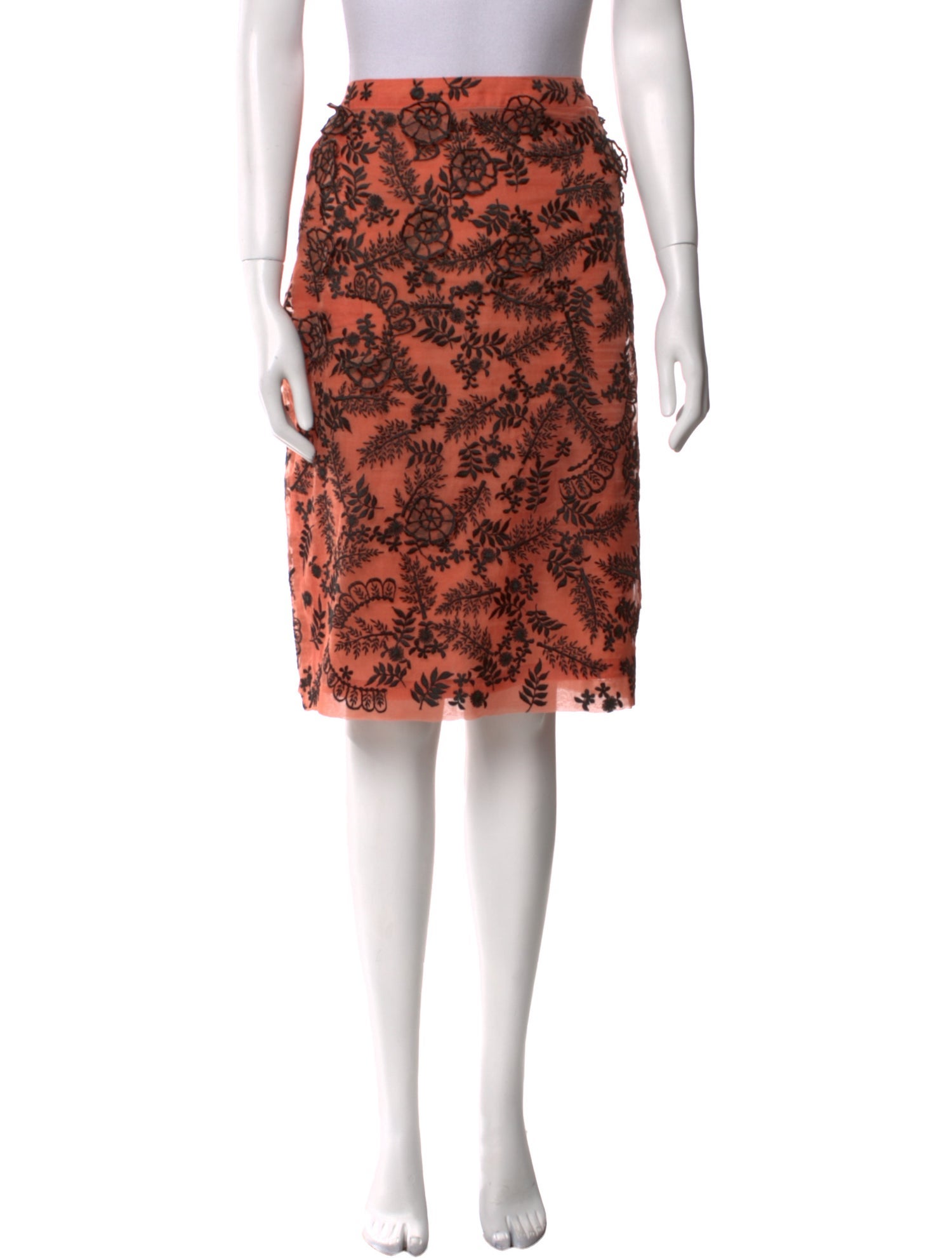 Dries Van Noten Silk Knee-Length Skirt